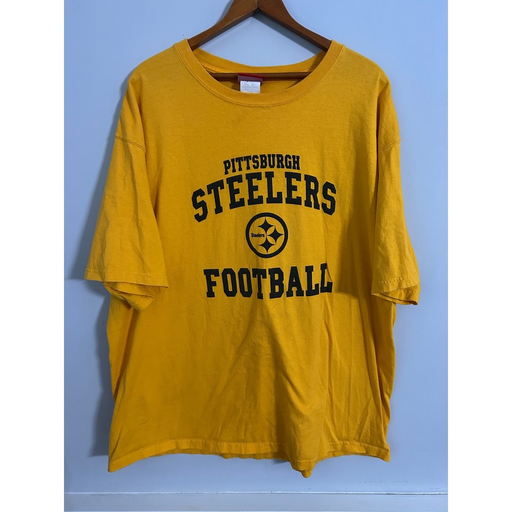 NFL Pittsburgh Steelers Football Graphic T-Shirt Yellow Mens XL Short Sleeve